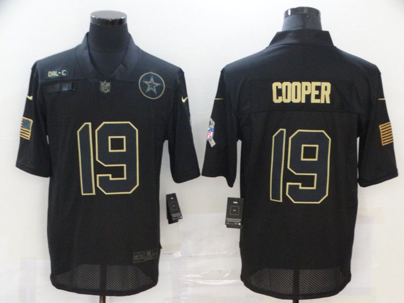 Men Dallas cowboys 19 Cooper Black gold lettering 2020 Nike NFL Jersey